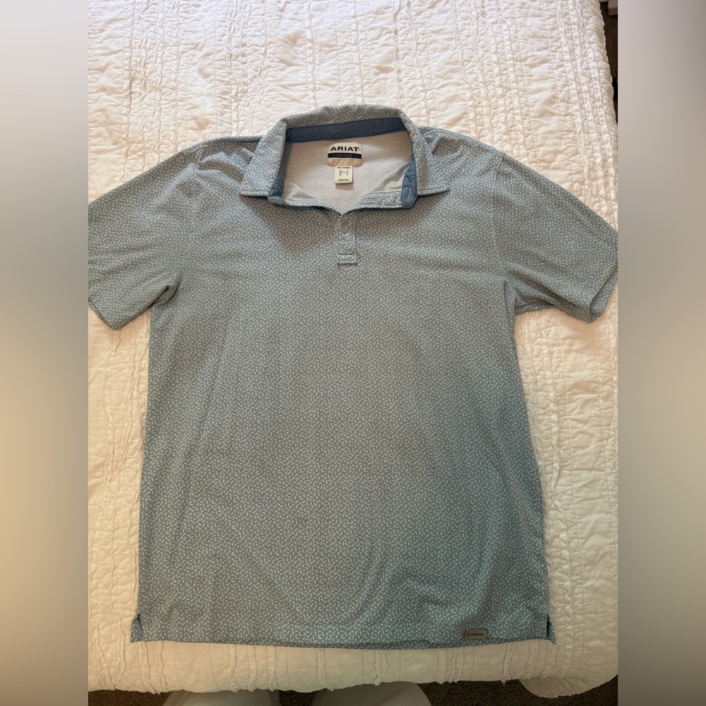 Ariat Men's Light Blue Polo Shirt